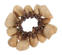 POPETPOP Pulsera de Percusión Africana con Cascabeles de Cáscara de Nuez Natural Pulsera de Mano con Sonajas Tribales Multicapa para Danza Yoga y Fiesta Cultural