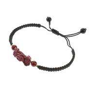POPETPOP Pulsera Feng Shui De Riqueza y Protección Unisex De Cuerda Trenzada Manual Dije Pi Yao De Oro Rosa Para Uso Diario y Eventos