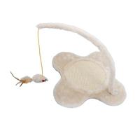 POPETPOP Rascador De Sisal Forma De Flor para Gatos con Ratón Colgante Actividad Interactiva para Gatos y Gatitos para Decorar El Hogar