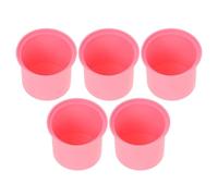 POPETPOP Recipiente de Silicona para Calentador de Cera, Capacidad 200ml, Compatible Kits de Depilación, Reutilizable, Color Rosa, Pack de 5 Piezas para Uso en Salones