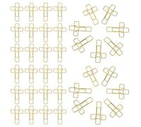 POPETPOP Regalos 100 Clips Metálicos Dorados Forma de Corazón y Cruz para Gestión de Papel y Marcadores, Ideales para Estudio Bíblico