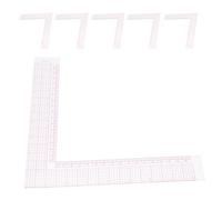 POPETPOP Regla de Costura en L 6 Unidades, Regla Cuadrada de Plástico Transparente 90 Grados Escala Interior para Medir Esquinas y Bordes, Herramienta Precisa para Confección y Patrones