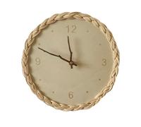 POPETPOP Reloj Colgante de Pared con Diseño Orgánico Tejido en Vinilo y Madera de Basswood, Silencioso y Fácil de Instalar para Ambientación del Hogar y Fotografía