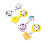 POPETPOP Reloj De Enfermera Colgante Extensible, Aleación y Vidrio, Diseño De Dibujos Animados, Uso Profesional Salud, Set De 4 Piezas (tamaños 5, 13, 15 y 19)