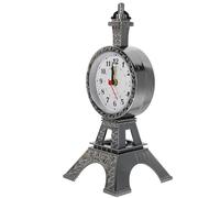 POPETPOP Reloj Despertador de Mesa Estilo Vintage Diseño de Torre Eiffel, Pequeño y Delicado, Fabricado en Plástico Resistente para Cocina y Oficina