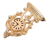 POPETPOP Reloj Vintage en Miniatura para Casa de Muñecas, Reloj de Mesa Dorado Compacto, Adorno Decorativo Europeo para Accesorios de Mini Casas de Muñecas