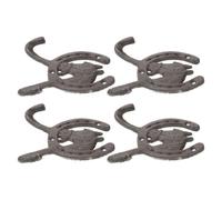 POPETPOP Resistentes de Hierro Forjado y Decorativos 4 Ganchos Diseño de Herradura para Colgar Llaves y Ropa Habitación del Hogar