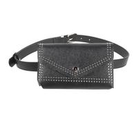 POPETPOP Riñonera Cinturón Punk de Cuero Negro para Mujer, Bolso de Cintura Pequeño Multifunción, Estilo Decorativo para Fiestas y Eventos