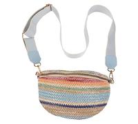 POPETPOP Riñonera de Cintura Bohemia de Trenzada para Mujer Bolso Pequeño con Correa Ancha Casual para Verano Bolsa de Pecho Ligera y Práctica para al Aire