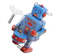 POPETPOP Robot de Hojalata con Cuerda Azul Vintage de Tamborilero con Mecanismo de Reloj Coleccionable para y Decoración Creativa