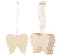 POPETPOP Rodajas de Madera Set de 10 Piezas en Forma de Alas de Ángel Beige para y Delicada, Adecuado para Manualidades y Regalos de Cumpleaños