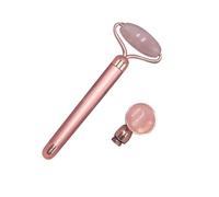 POPETPOP Rodillo Facial Jade Vibratorio Masajeador Reafirmante Antiedad para Mujer Herramienta Ergonómica de y Estimulación Cutánea Rosa Dorado