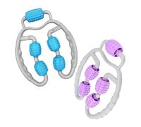POPETPOP Rodillo Muscular Para Piernas 2 Piezas, Masajeador Manual Ergonómico, Material Resistente Gris Púrpura y Gris Azul, Compacto y Portátil Para Relajación y Alivio Muscular En Casa y Gimnasio
