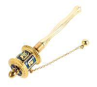 POPETPOP Rueda de Oración Budista Tibetana Manual de Aleación Pintada con Doble Rodamiento para Decoración Interior y Práctica Espiritual Portátil