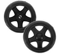 POPETPOP Ruedas de Repuesto para Carrito de Compras 2 Piezas Ruedas de Plástico Negras Diseño Ondulado Resistentes y Compactas Ideales para Escaleras y Uso en Supermercado