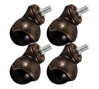 POPETPOP Ruedas Giratorias para Sillas de Oficina Varilla Roscada de 15 Pulgadas Juego de 4 Ruedas Resistentes de PP y Bronce Antiguo Compatibles Escritorios y Muebles Ideales para
