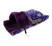 POPETPOP Saco de Dormir Cama Cálida de Lona Azul para Hámster Patrón de Ciervo para Invierno, Fácil de Sujetar en Jaula para Ratas y Chinchillas