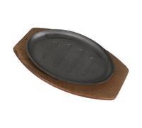 POPETPOP Sartén de Hierro para Barbacoa Redonda de Plancha Teppanyaki Reutilizable Cocina Uniforme para Carne y Chuletones Accesorio Portátil para Cocinar Casa