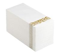 POPETPOP Servilletas de Papel Doradas 40x30 Cm para Restaurante y Hotel, Gruesas y Plegadas, Paquete de 100 Unidades para Eventos y Fiestas Elegantes