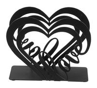 POPETPOP Servilletero de Hierro Diseño de Corazón Negro para Papel de Cocina, Soporte Práctico y Elegante para Mesa en Ambiente Familiar y Comedor