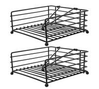 POPETPOP Servilleteros para Cocina Modernos de Hierro Negro, Soporte Cuadrado Geométrico Estable y Fácil de Limpiar, Adecuado para Mesa de Comedor y Uso Diario, Paquete de 2 Piezas