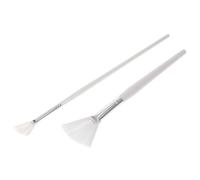 POPETPOP Set de 2 Cepillos Aplicadores de Mascarilla Facial Cerdas de Nylon y Mango de Aluminio, Ideales para Áreas Grandes y Pequeñas del Rostro