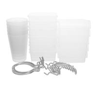 POPETPOP Set de 20 Cajas de Almacenamiento Transparentes para Tablero Perforado con Ganchos, Formas Rectangulares y Redondas, Material Plástico E Hierro para Taller o Aula