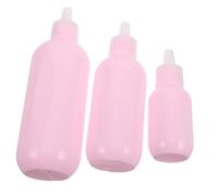 POPETPOP Set de 3 Botellas Dosificadoras Reutilizables de Plástico para Viaje en Color Rosa, Ideales para Gel, Champú y Uso en Gimnasio o Viajes de Negocios