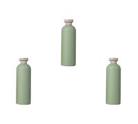 POPETPOP Set de 3 Botellas para Gel de Ducha y Champú de 400ml, Color Verde, Material Pe y Pp, Diseño Simple y Práctico para Viajes y Uso Diario