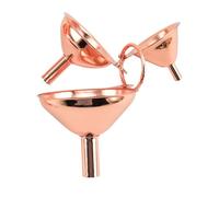 POPETPOP Set de 3 Embudos de Cocina de Acero Inoxidable Dorado, Fáciles de Limpiar Mango Agujero, Ideales para Transferencia y Recolección de Líquidos en Cooking