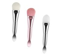 POPETPOP Set de 3 Pinceles de Silicona y Fibra para Mascarilla Facial Cucharas para Mezclar Crema, Herramienta Portátil para Mascarillas de Arcilla y Body Butter en Bricolaje