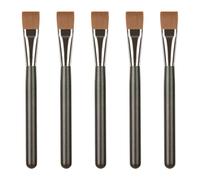 POPETPOP Set de 5 Pinceles Maquillaje de Fibra Artificial Negra, Prácticos y Modernos para Cuidado Piel en Salón de Belleza en Casa