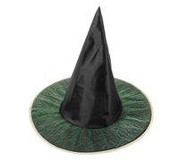 POPETPOP Sombrero de Bruja para Halloween Ala Ancha y Tela Oxford Ligera, Adecuado para Fiestas Temáticas y Decoración Exterior en Color Verde