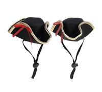 POPETPOP Sombrero Pirata para Mascota Ajustable de Poliéster Banda Barbilla, Adecuado para Disfraces y Cumpleaños de Perros y Gatos Pequeños