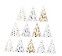 POPETPOP Sombreros de Fiesta de Cumpleaños Adultos 20 Piezas 4 Diseños de Puntos y Ondas Acabado Dorado Sombreros Decorativos de Papel para Fiestas y Celebraciones
