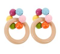 POPETPOP Sonajeros de Mano para Bebés 2 Unidades Tamaño Adecuado Sonido Relajante Desarrollo Motriz Agarre Fácil Juguetes de Agarre para Calmar y Estimular Sentido Táctil Ñiño