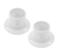 POPETPOP Soporte Ajustable Estructura Doble Lateral para Barra de Armario de Acero Inoxidable Blanco Compatible Barras Estándar Paquete de 2 Adecuado para Dormitorios y Mejoras DIY
