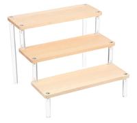 POPETPOP Soporte de Exhibición de Postres en Forma de Escalera 3 Niveles 30 Cm, Estante Ligero para Cupcakes y Maquillaje, Organizador Desmontable para Hogar, Vitrina Moderna