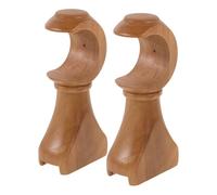 POPETPOP Soporte de Extremo de Retorno de Madera para Barra de Cortina 2piezas, Base Resistente para Colgar Cortinas en Salón o Dormitorio, Diseño Clásico y Duradero