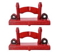 POPETPOP Soporte de Madera Maciza para Exhibición de Abanicos Chinos Plegables, 2 Piezas, Color Rojo Oscuro, Estante Decorativo para Ventiladores, Soporte Tradicional para Decoración