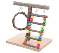 POPETPOP Soporte de Madera para Loros Plataforma de Juego Interactiva, Percha de Mesa para Pájaros y Entrenamiento en Escritorio, Diseño Delicado y Divertido para Periquitos