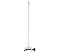 POPETPOP Soporte de Micrófono de Metal con Clip para Micrófono Varilla Flexible, Blanco y Adaptador de Ángulo a Rosca de 1/4 Pulgadas, Portátil para Live Streaming en Interiores