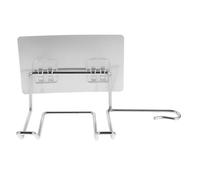 POPETPOP Soporte de Pared para Secador de Pelo sin Taladro en Acero Inoxidable, Estante Adhesivo para Baño Doble Gancho, Organizador de Almacenamiento Compacto para Herramientas de Cabello