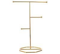 POPETPOP Soporte Organizador de Joyas de Hierro Dorado para Collares y Pendientes, Diseño Moderno y Ligero Adecuado para Exhibición en Tienda o Mostrador
