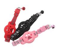 POPETPOP Soporte para Collar Rastreador de Mascotas Reflectante de Nylon y Silicona para Uso Diario Aire Libre, Paquete de 3 Piezas para Cachorros y Gatitos