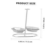 POPETPOP Soporte para Cucharones Doble de Acero Inoxidable con Cuencos Extraíbles Reposacucharas para Cocina y Restaurante Organizador para Utensilios de Cocina y Pulido