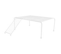 POPETPOP Soporte para Gallinas Rutin Pequeño de Hierro Blanco Plataforma y Escalera, Accesorio para Jaulas de Pájaros, Suministros para Mascotas, Entrenamiento y Ejercicio Estilo Aleatorio