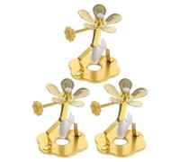 POPETPOP Soporte para Mecha de Lámpara de Aceite Ajustable 3 Piezas 4X55 CM Soporte Metálico Resistente para Lámpara de Mantequilla Uso Doméstico y Ceremonial Diseño Loto Decorativo