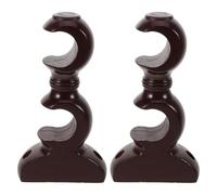 POPETPOP Soportes de Barra de Cortina Doble de Madera Maciza Marrón Rojo Base Fija para Varilla Romana de 28 MM Soporte Ajustable para Montaje en Pared Adecuado para Dormitorio y Sala