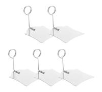POPETPOP Soportes de Metal para Etiquetas de Precio, Clips Porta Carteles para Supermercado y Panadería, 5 Unidades, Color Plata, Adecuado para Exhibición en Farmacia